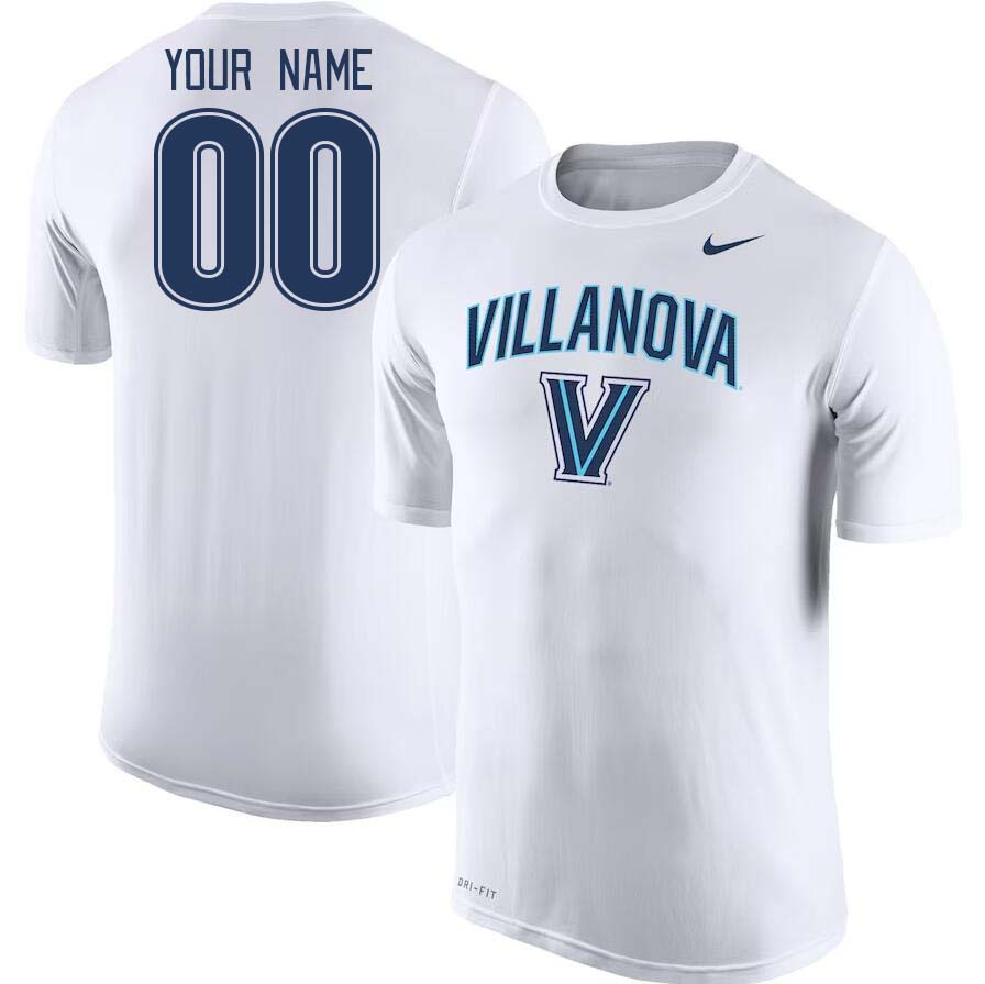 Custom Villanova Wildcats Name And Number College Tshirt-White - Click Image to Close